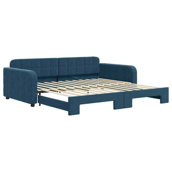 Dagbädd utdragbar blå 100x200 cm sammet