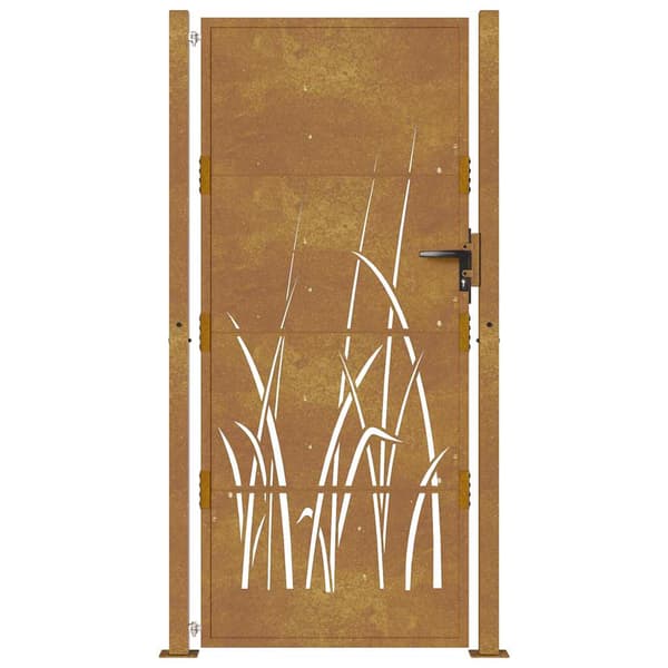 Trädgårdsgrind 100x200 cm cortenstål gräsdesign