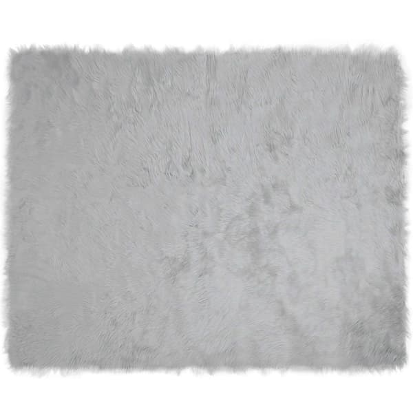 Fuskfäll matta TAFALLA Grå 200 x 280 cm Polyester