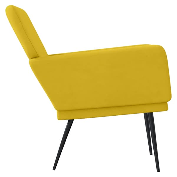 Fåtölj gul 62x79x79 cm sammet