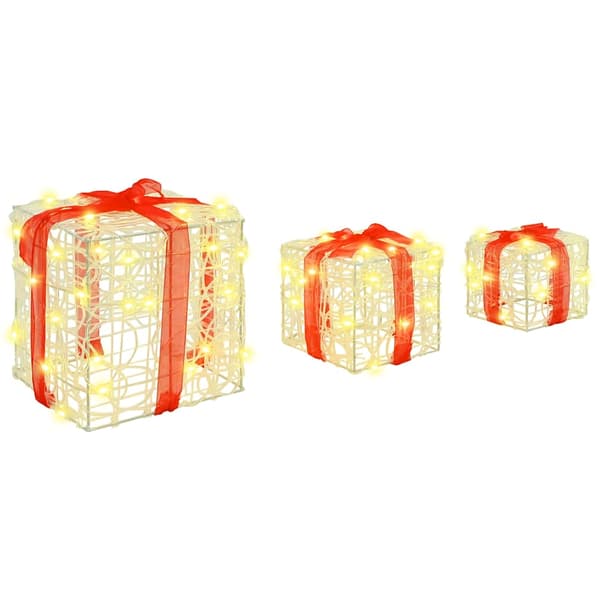 Presentlåda 3 pcs Varmvit 20 x 20 x 20 cm Akryl