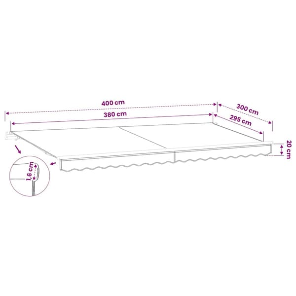 Ersättningstyg för markis gräddvit 400x300 cm polyester