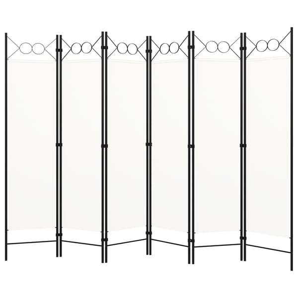 Rumsavdelare 6 paneler vit 240x180 cm