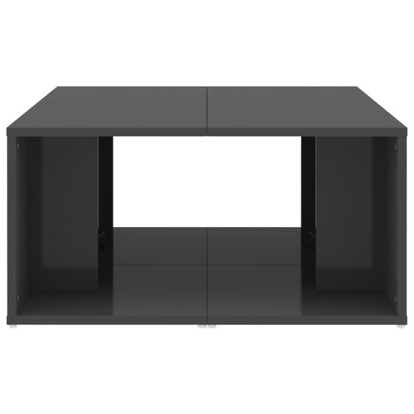 Soffbord 4 st grå högglans 33x33x33 cm konstruerat trä