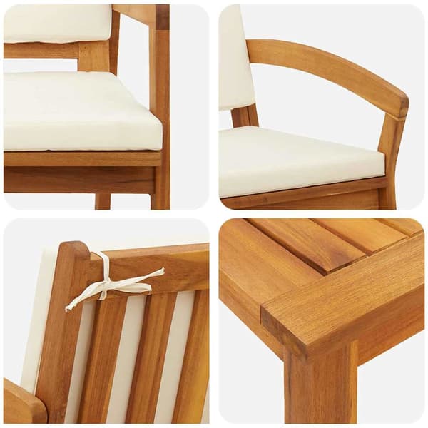 Bistroset med kudde 5 pcs Brun Polyester