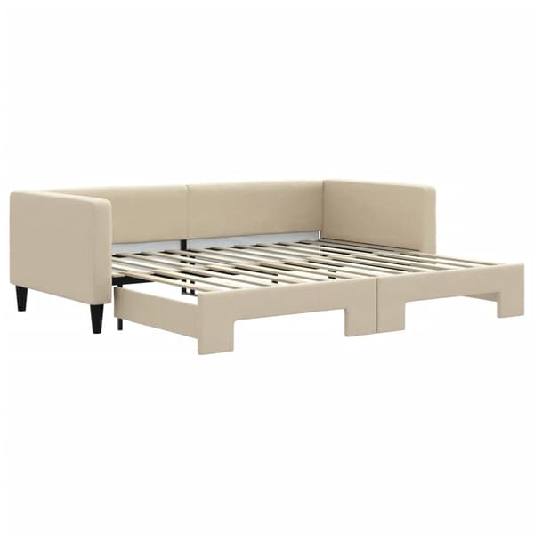 Dagbädd utdragbar gräddvit 90x200 cm tyg