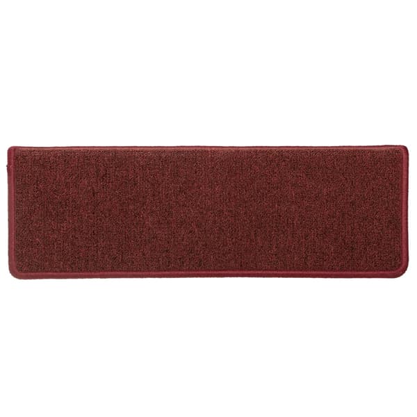 Trappmattor 15 st 65x21x4 cm bordeaux rektangulär kant