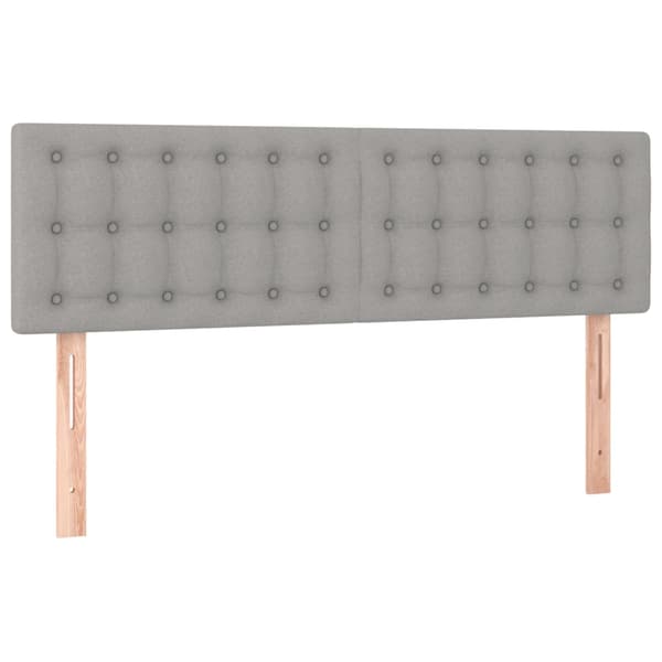 Ramsäng med madrass ljusgrå 140x190 cm tyg