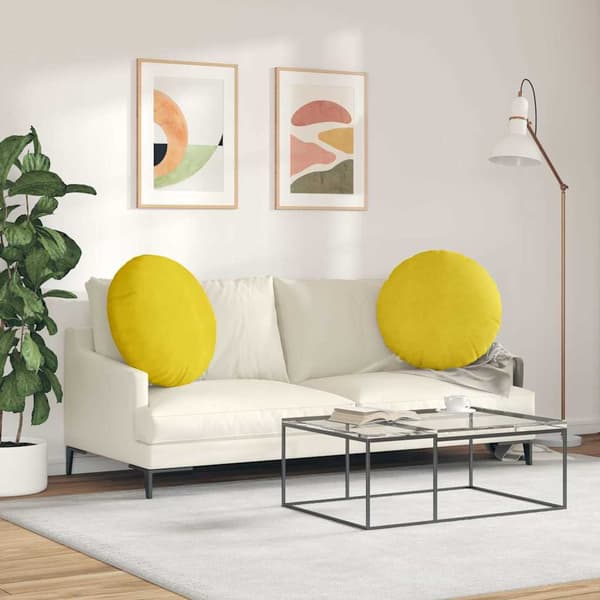 Sittkuddar 2 pcs Gul Ø60 x 21 cm Sammet