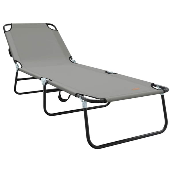 Hopfällbar solstol Grå 188 x 57 x 86,5 cm Polyester