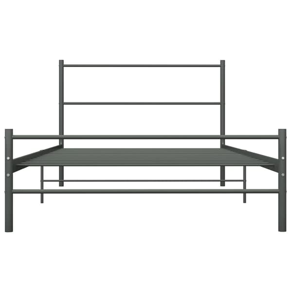 Sängram grå metall 90x200 cm