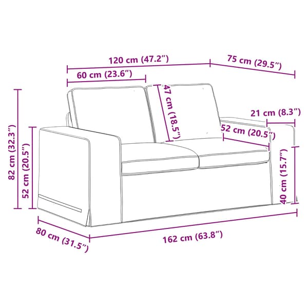 Soffa Kräm 162 x 80 x 82 cm tyg