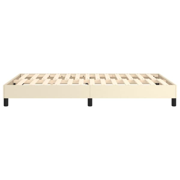 Boxspring-sängram gräddvit 120x200 cm konstläder