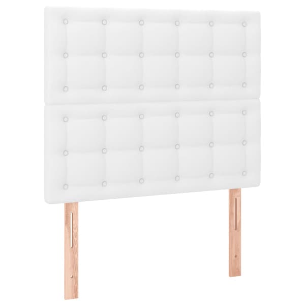 Ramsäng med madrass vit 100x200 cm konstläder