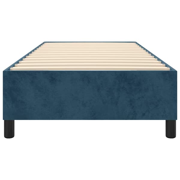 Boxspring-sängram mörkblå 90x200 cm sammet