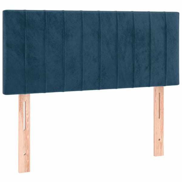 Sänggavel LED blå 100 x 5 x 78/88 cm sammet
