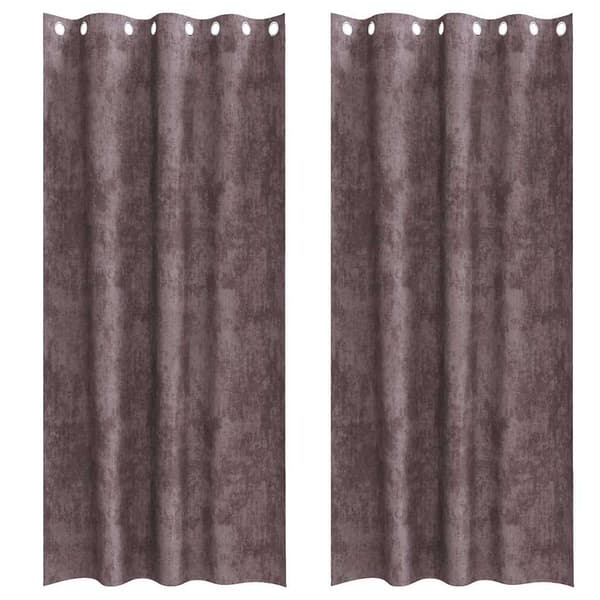 Sammetsgardiner 2 st Brun 260 x 140 cm Sammet