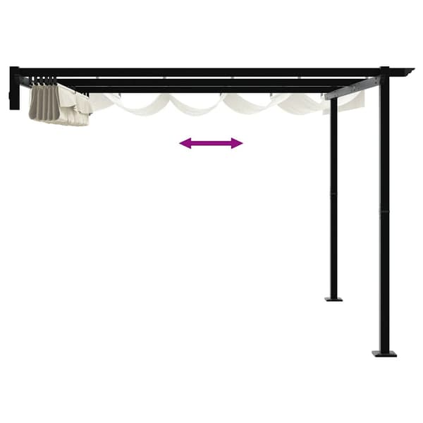 Paviljong 300 x 300 x 200 cm Gräddvit Polyester