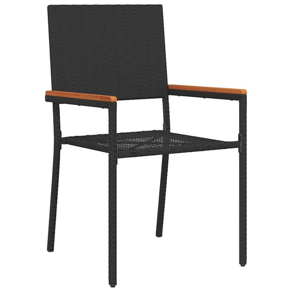 Trädgårds stapelbara stolar 4 pcs Svart och Brunt