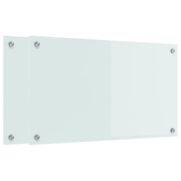 Köksskydd 2 pcs Vit 70 x 40 cm härdat glas