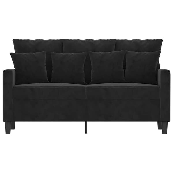 2-sitssoffa ljusgrå Svart 120 cm sammet