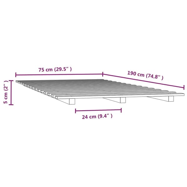 Dagbädd 75x190 cm massivt furu