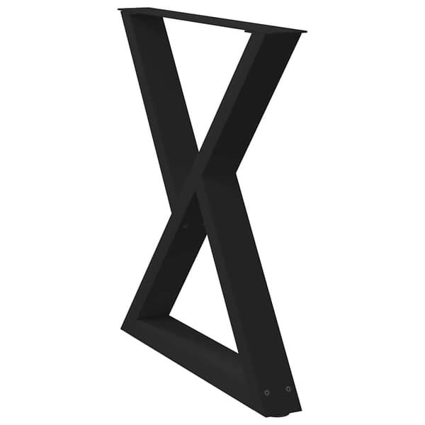 Matbordsben 2 st svarta 70x(72-73,3) cm stål
