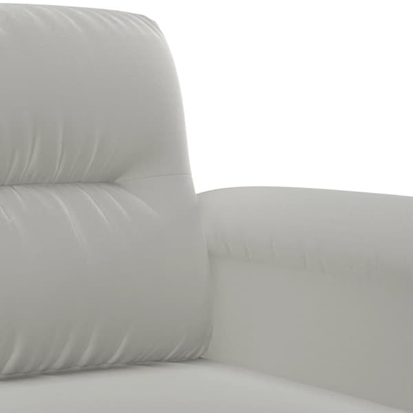 Soffgrupp med kuddar 3 delar ljusgrå mikrofibertyg