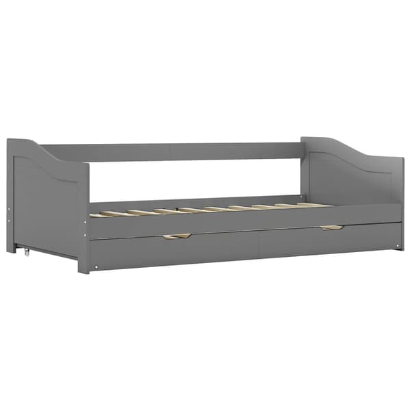 Bäddsoffa ram utan madrass grå 90x200 cm