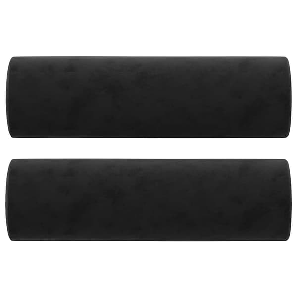 2-sitssoffa med prydnadskuddar svart 140 cm sammet