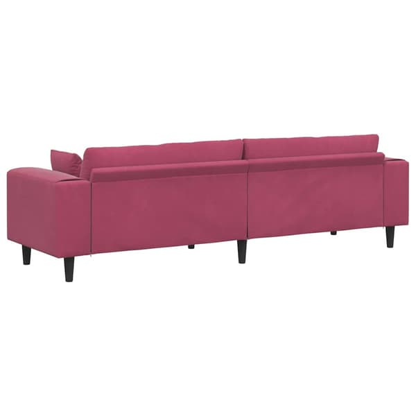 Soffa Vinröd 250 x 77 x 76 cm Sammet