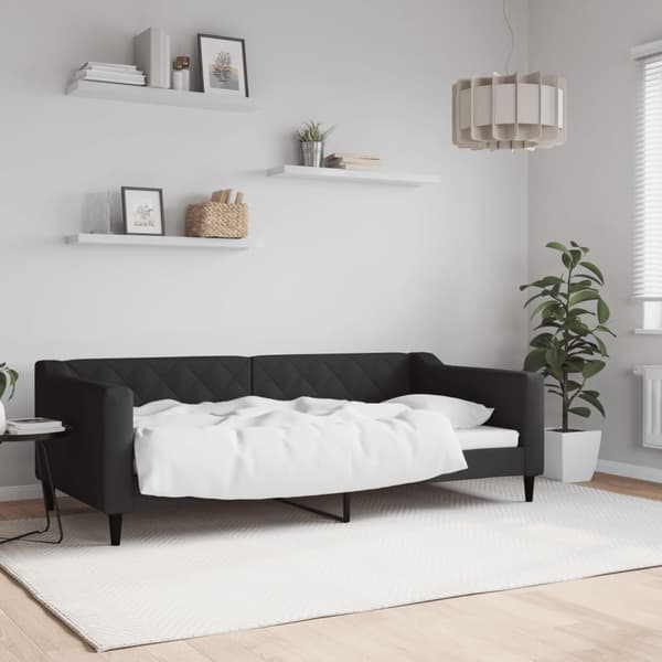 Dagbädd svart 90x190 cm tyg