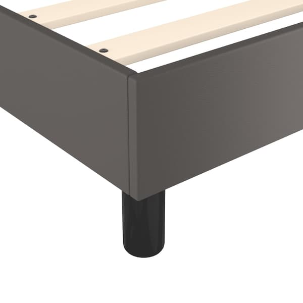 Boxspring-sängram grå 160x200 cm konstläder