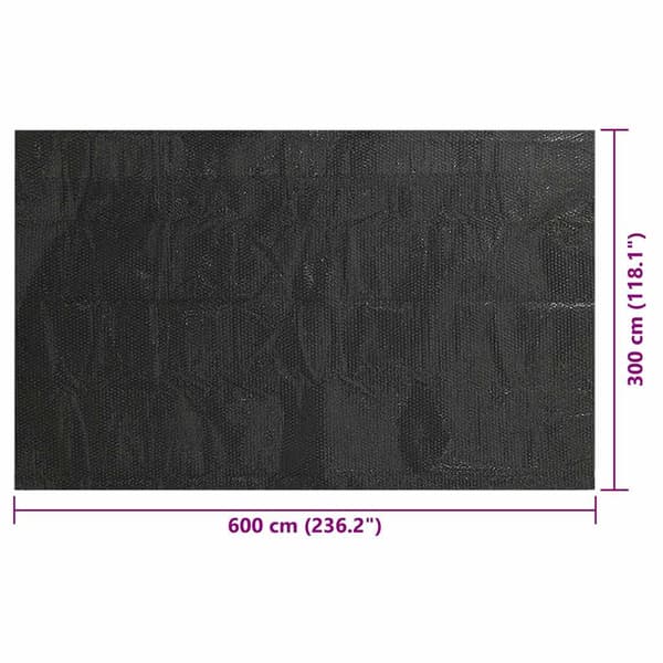 Poolskydd svart 600x300 cm PE