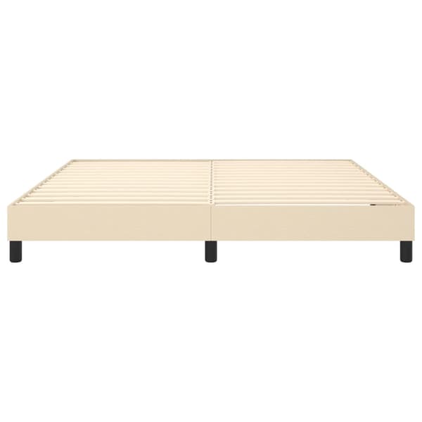 Boxspring-sängram gräddvit 180x200 cm tyg