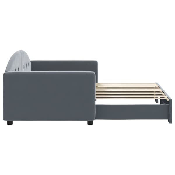 Dagbädd utdragbar mörkgrå 90x200 cm sammet