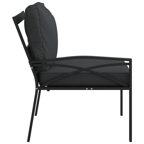 Trädgårdsstolar med grå dynor 2 st 62x75x79 cm stål