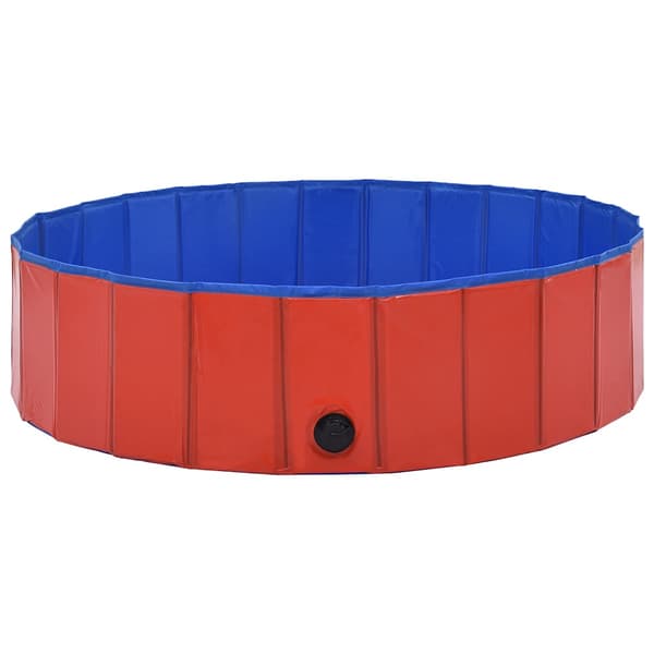 Hopfällbar hundpool röd 120x30 cm PVC