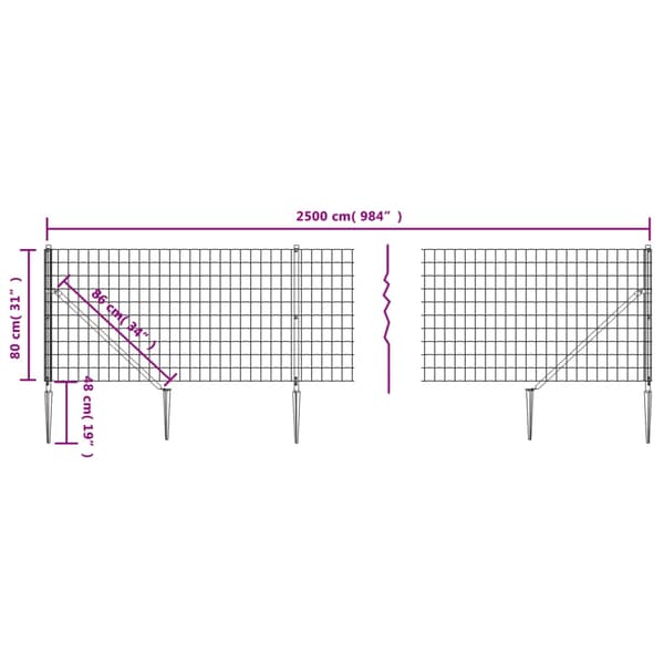 Stängsel med markspett antracit 0,8x25 m