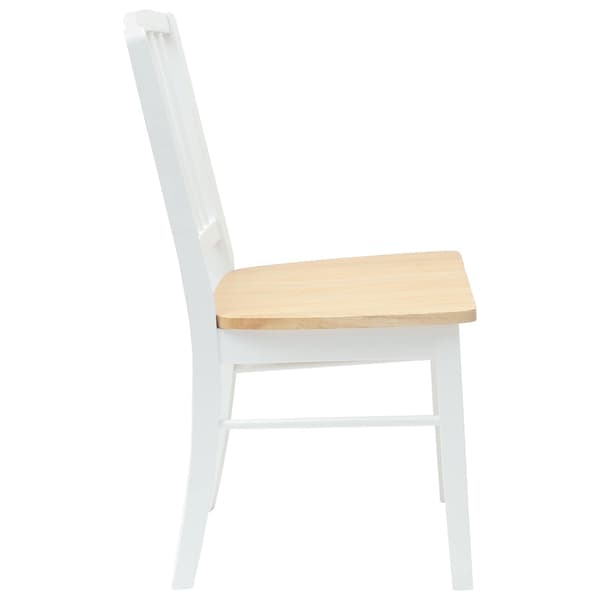 Matstolar 2 pcs Vit 50 x 52,5 x 91 cm Massiv Gummiträ