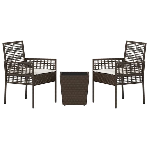 Trädgårds Bistro Set 3 pcs Brun konstrotting