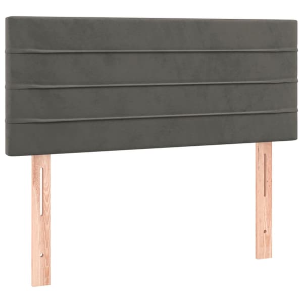 Ramsäng med madrass mörkgrå 90x200 cm sammet