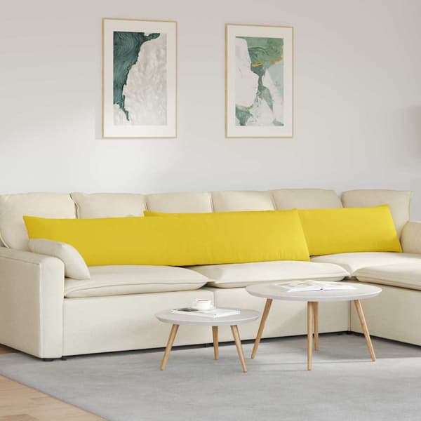 Sofakuddar 2 st tyg Ljusgul 200 x 40 cm