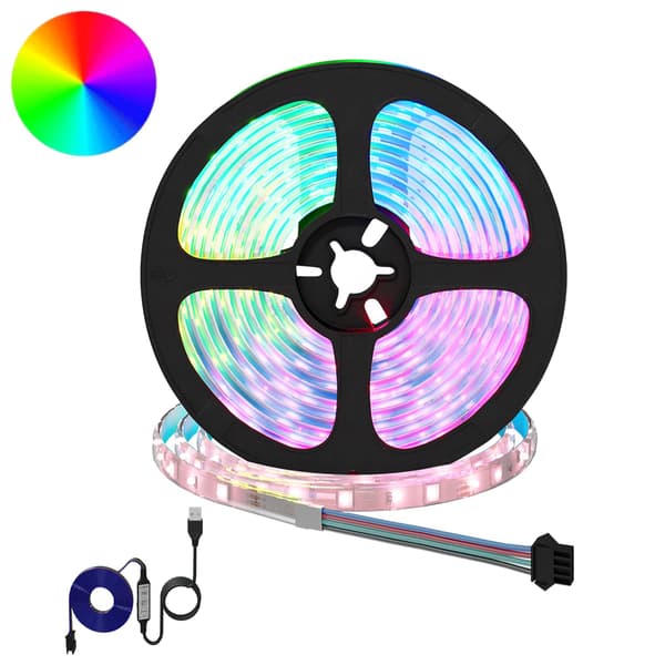 LED Band 2 pcs Svart och Transparent 5500 mm Koppar och plast