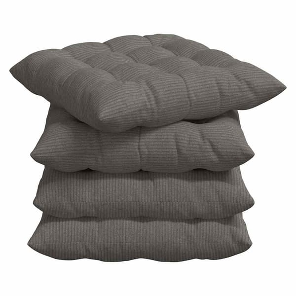 Sittkuddar 4 pcs Ljusgrå 40 x 40 x 6 cm Kordread tyg