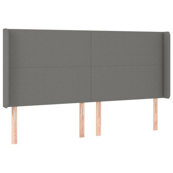 Ramsäng med madrass & LED grå 200x200 cm tyg