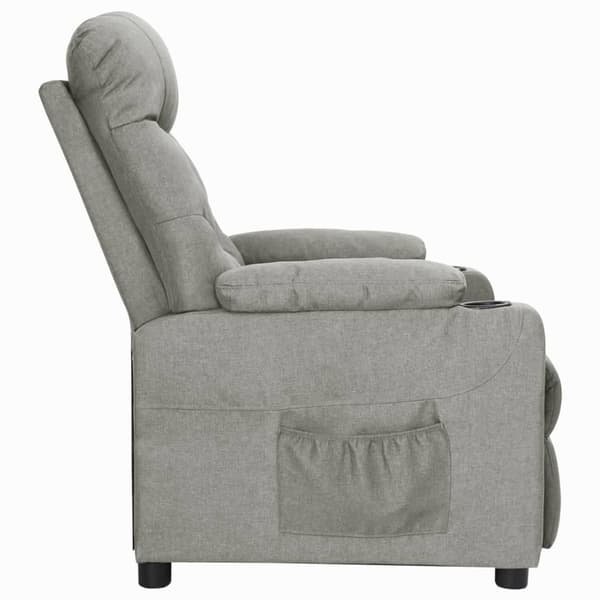 Reclinerfåtölj ljusgrå tyg