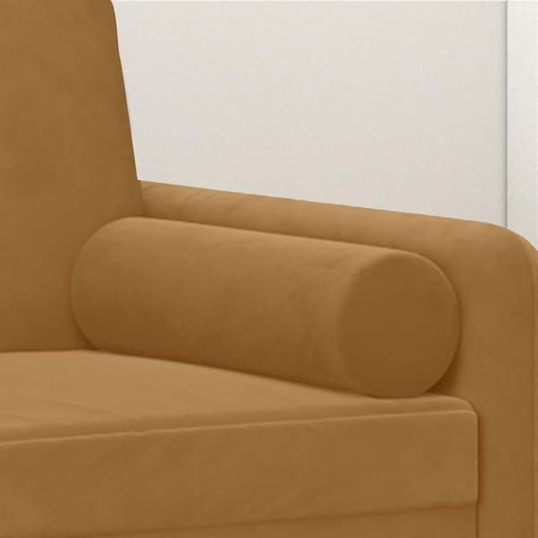 Prydnadskuddar 2 st brun Ø15x50 cm sammet