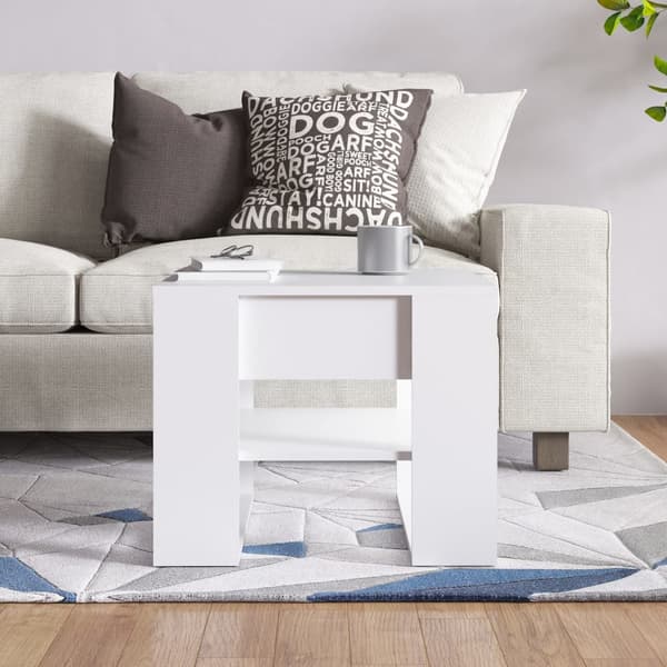 Soffbord vit 55,5x55x45 cm konstruerat trä