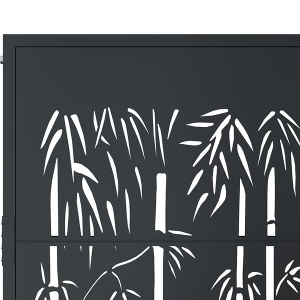 Trädgårdsgrind antracit 100x125 cm stål bambu design